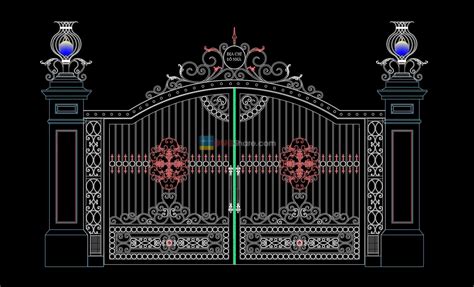 26.Gate design AutoCAD blocks free download