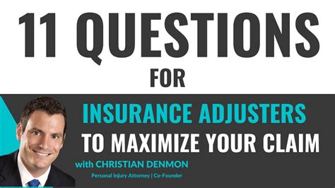 Questions To Ask An Insurance Adjuster Denmon Pearlman Law Youtube