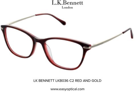 Lk Bennett Lkb036 C2 Red And Gold Eyewear Design Fashion Frames Bennett