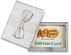 Amazon.com: Cracker Barrel $50 Gift Card - In a Gift Box: Gift Cards