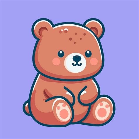 Premium Vector Cute Bear Sitting Cartoon Vector