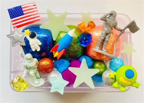 Space Playdough Kit Alien Playdough Kit Sensory Kit Playdoh Etsy