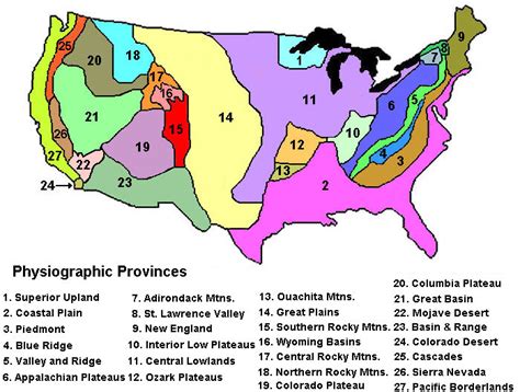 Physiographic Provinces Of The Lower 48 Cicerone