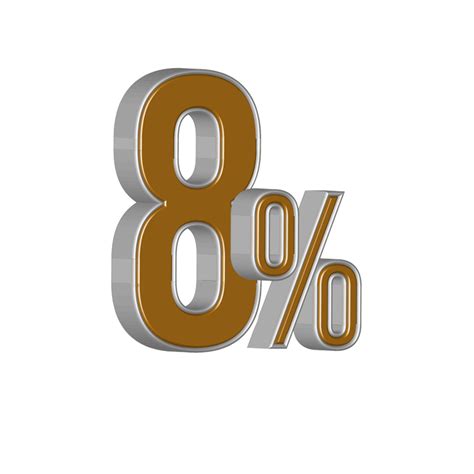 3d Number Percentage Gold And Silver Style 23455063 Png