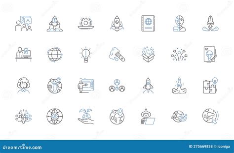 Revitalization Modernization Line Icons Collection Renovation