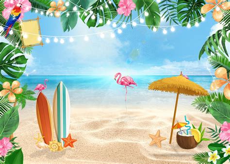 amazoncom lywygg xft summer beach backdrop blue sky ocean backdrops coconut tree photo