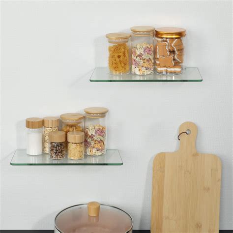 SAYAYO Floating Shelves For Wall Tempered Glass Shelves For Bathroom