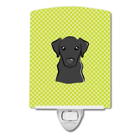 Caroline S Treasures Bb Cnl Checkerboard Lime Green Black Labrador