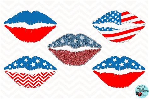 Usa Lips Svg American Flag Svg Th Of July Lips Svg Kiss By Crafty