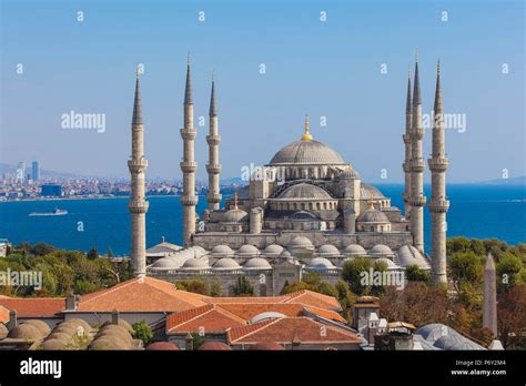 Turkey Istanbul Sultanahmet Blue Mosque Sultan Ahmed Mosque Stock