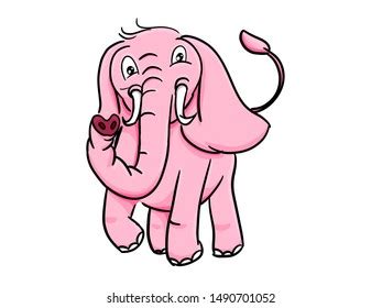 Cute Adorable Pink Elephant Drawing Freehand Stock Illustration 1490701052 | Shutterstock