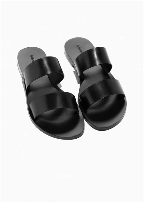 Black Two Strap Sandals