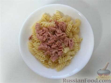 Рецепт: Макароны с тунцом на RussianFood.com