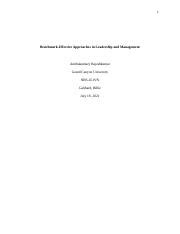 Management Docx 1 Benchmark Effective Approaches In Leadership And