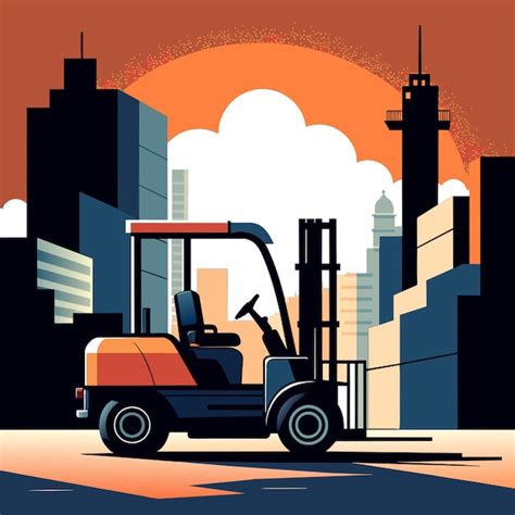 Premium Vector Forklift Truck Vector Illustration Flat 2