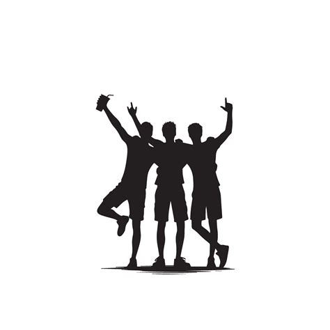 Friends silhouette on white background. Group of Friends' illustration ...