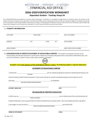 Fillable Online V Independent Verification Worksheet