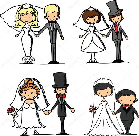 Wedding Cartoon Bride And Groom Stock Vector Image By ©virinaflora