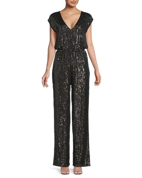 Bcbgmaxazria Sequin Jumpsuit In Black Lyst