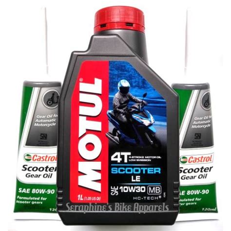 Jual PAKET OLI MOTUL SCOOTER MATIC LE 1L OLI GEAR CASTROL SCOOTER 2BTL