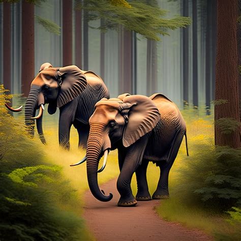 Premium AI Image | Elephants in the forest