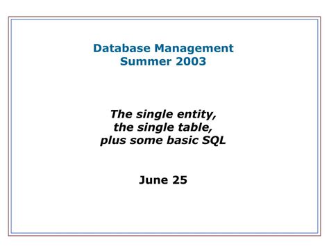 management essentials modeling design  sql syntax