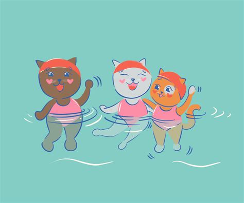 Cats in swimming pool :: Behance