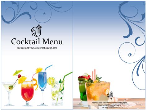 Cocktail Menu Template Word Templates