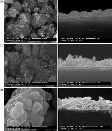 Sem Surface Morphology And Cross Sectional Images Of Samples No