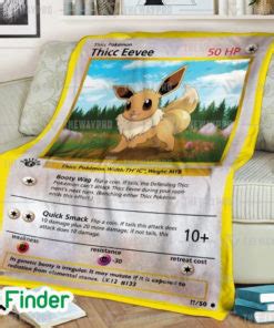 Thicc Eevee Pokemon Trading Card Fleece Blanket Q Finder Trending