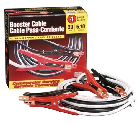 Commercial Service Booster Cables 4 Gauge 20ft