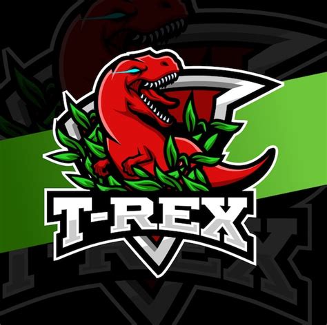 T Rex Mascote Esport Design De Logotipo Vetor Premium