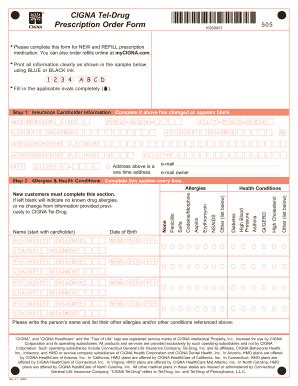 Cigna Mail Order Form Fill Online Printable Fillable Blank Pdffiller