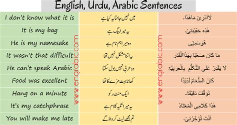 Arabic Urdu Sentences Translate Arabic To Urdu Engrabic