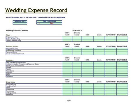 wedding budget spreadsheet excel1 — db-excel.com