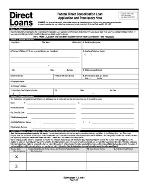 Fillable Online Federal Direct Consolidation Loan Application And