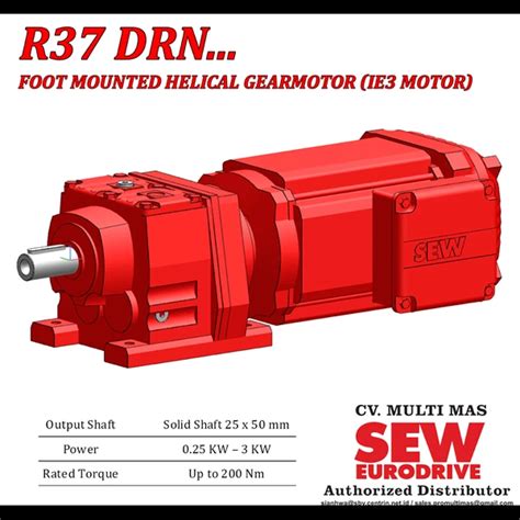 Jual Sew Eurodrive Helical Gear Motor R Rf Rz Drn Ie Motor