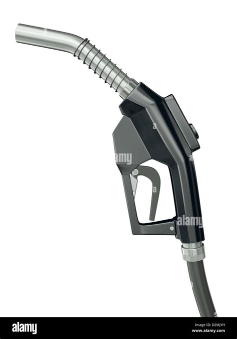 Black Gas Pump Nozzle Isolated On A White Background 3d Render Stock