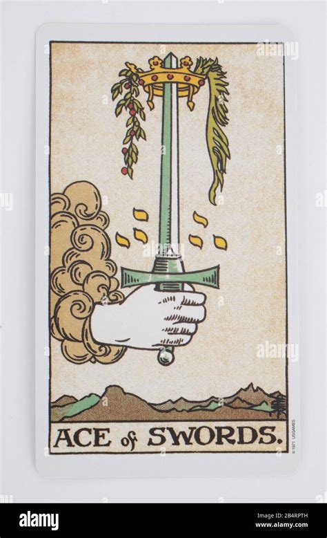 The Ace Of Swords Tarot Card Stock Photo Alamy