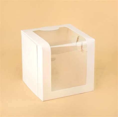 White Tall Window Cake Box The Cake Case Company