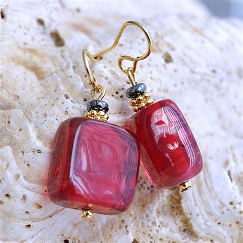 Red Murano Glass Earrings Genuine Murano Glass Jewelry