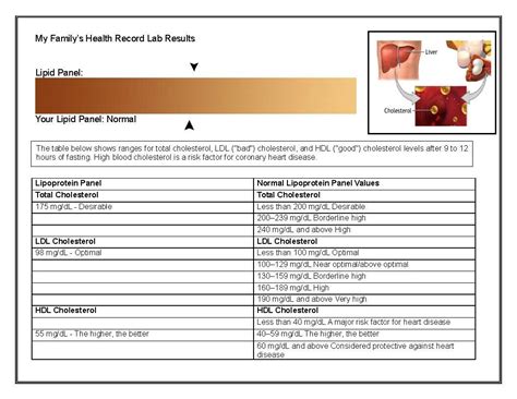 Lipid Profile Results With Visual Summary And Detailed Results Along