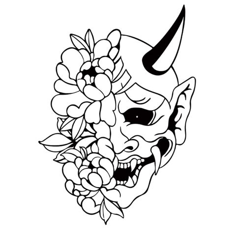 Flower Demon Hannya Mask Car Stickers Decals For Exterior Japanese JDM