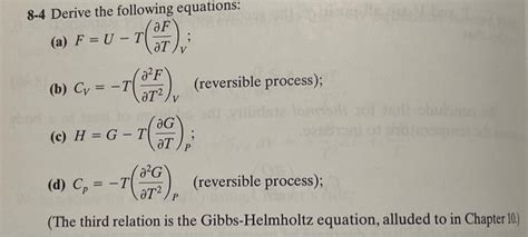 Solved Derive The Following Equations A F Ut Tf V Chegg