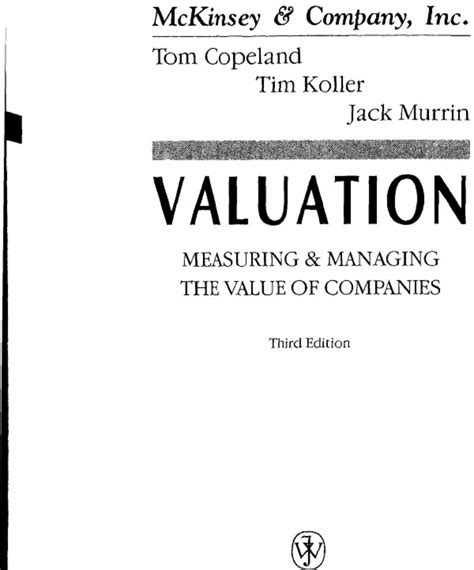 Pdf Mckinsey Valuation Measuring And Managing The Value Of Companies Rus Dokumentips