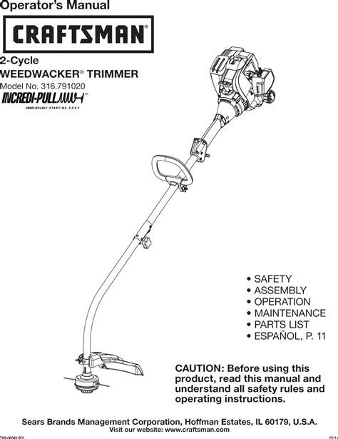 Craftsman L User Manual Trimmer Weedwacker Manuals And