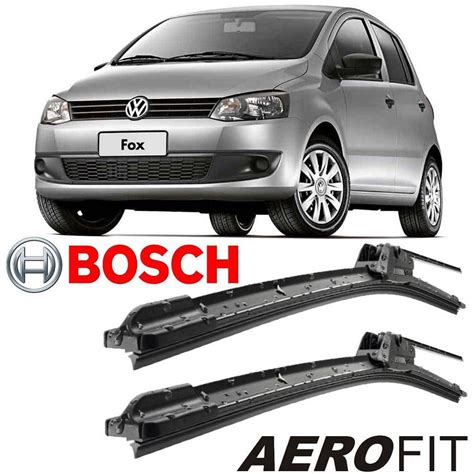 Par De Palhetas Limpador Parabrisa Dianteiro Bosch Original Aerofit Fox