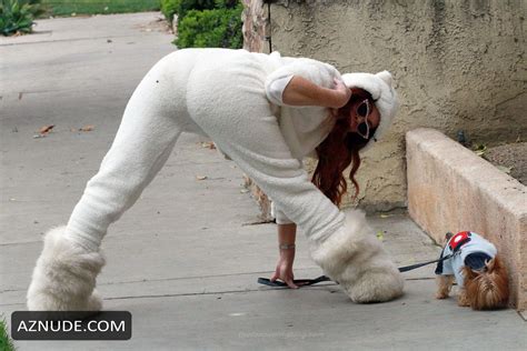 Phoebe Price Wearing A Cat Jumpsuit With Red Lingerie Underneath In Studio City Aznude
