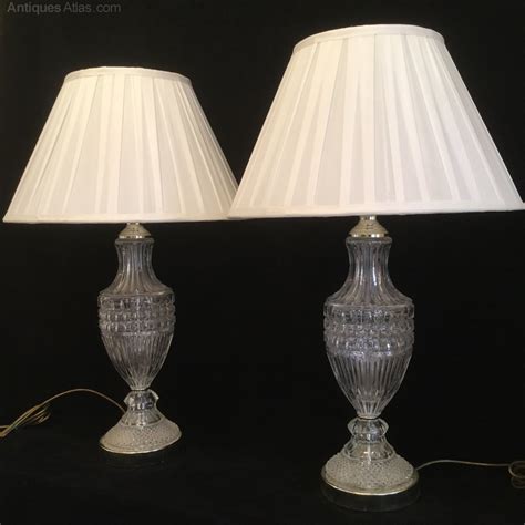 Antiques Atlas Pair Of Pressed Glass Vase Body Table Lamps