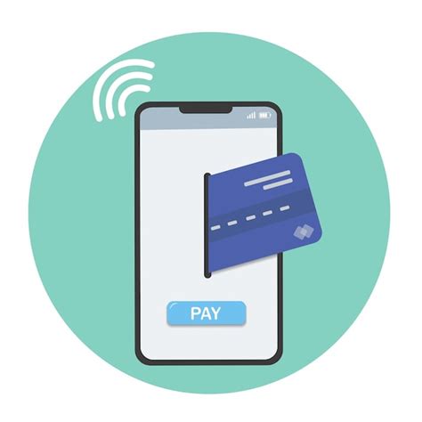 Pago móvil de compras NFC Smartphone con pago en línea Tarjeta de